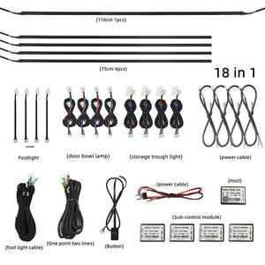 General 18-in-1 acrylic lighting component-layout reference, exact supplier parts may vary