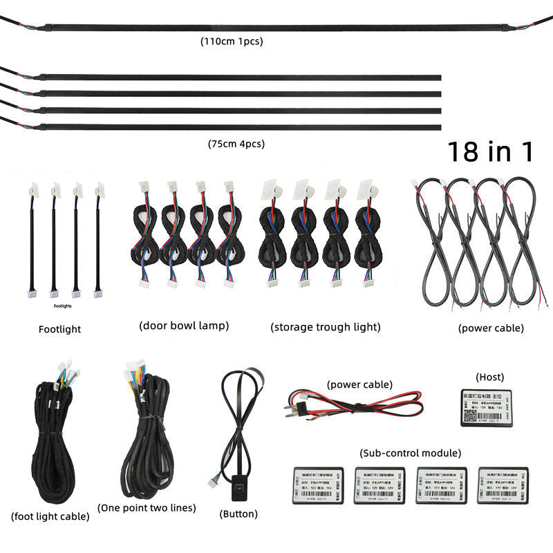 General 18-in-1 acrylic lighting component-layout reference, exact supplier parts may vary